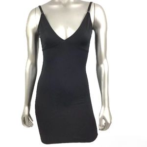 SOPHIE B Knee Length Tummy Control Black Body Shaper